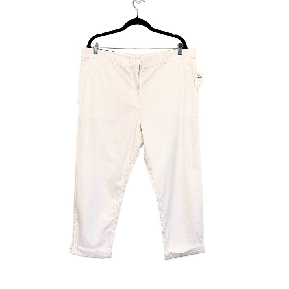 Khakis by GAP Women's Cream Broken-In Straight Corduroy Capri Pants Size 16 NWT